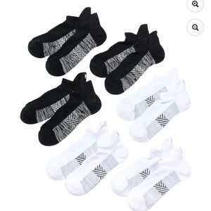 Mission 6-Pack Dry & Cool Pinnacle No Show Socks Black/White